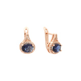 Rose Gold solitaire halo earrings