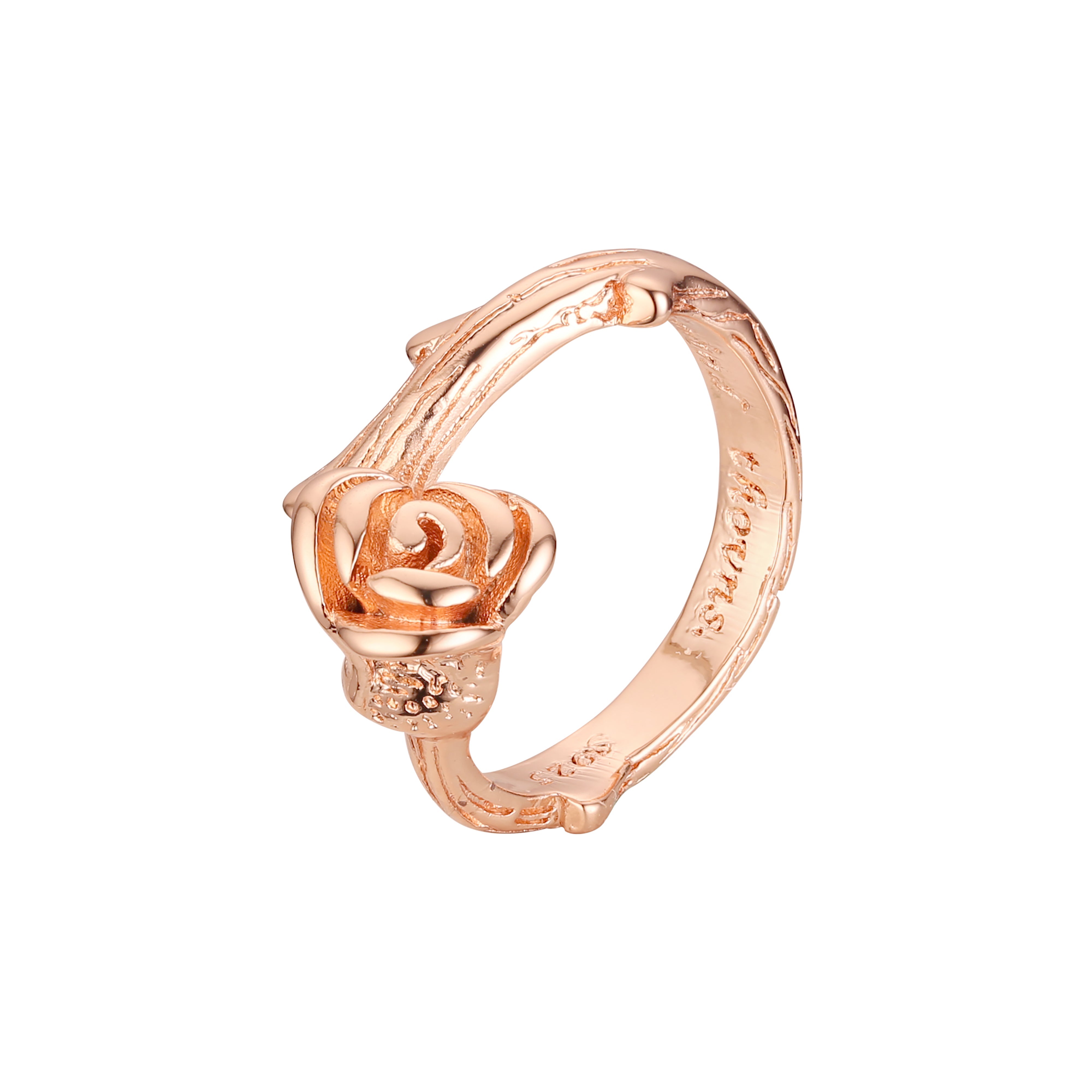 Anillos de moda de flor rosa de oro rosa