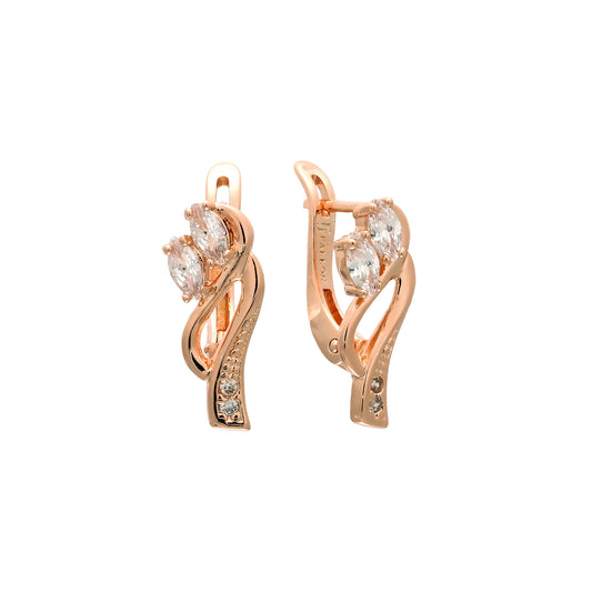 Pendientes en Oro de 14K, baño de Oro Rosa colores