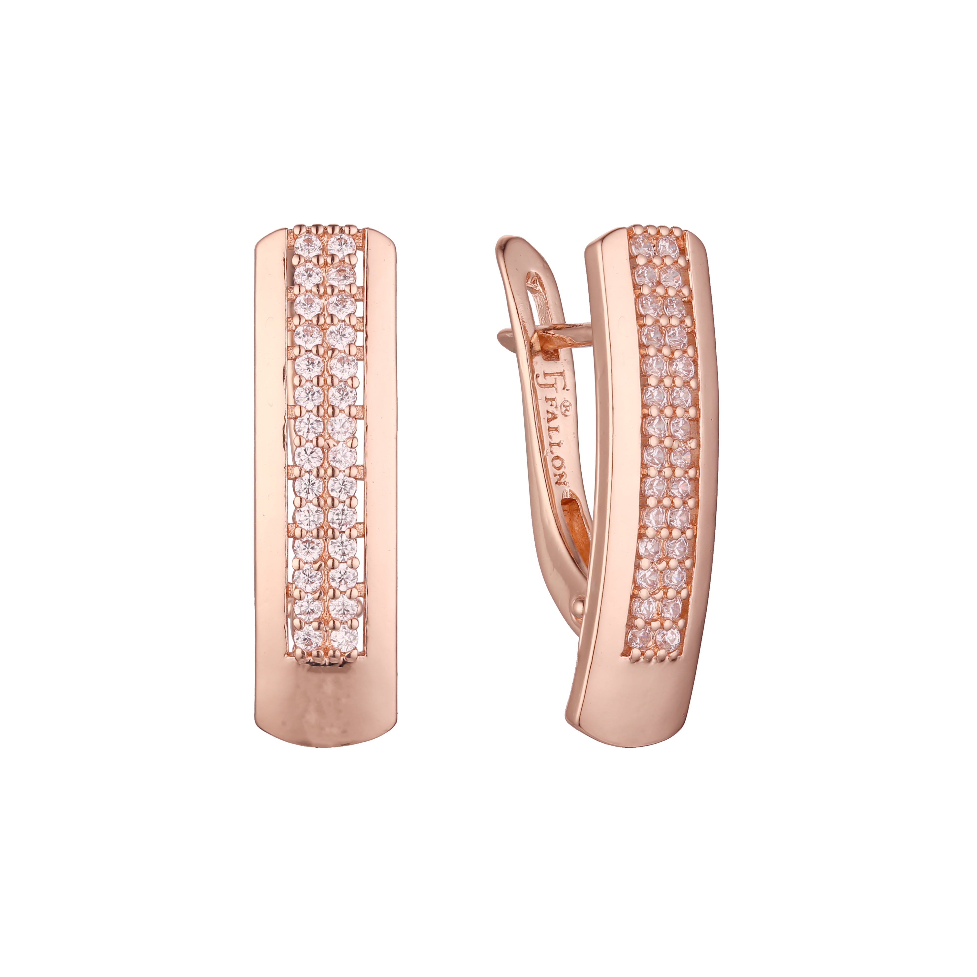 Aretes en Oro 14K, Oro Rosa, baño en dos tonos