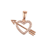 Rose Gold heart and arrow pendant