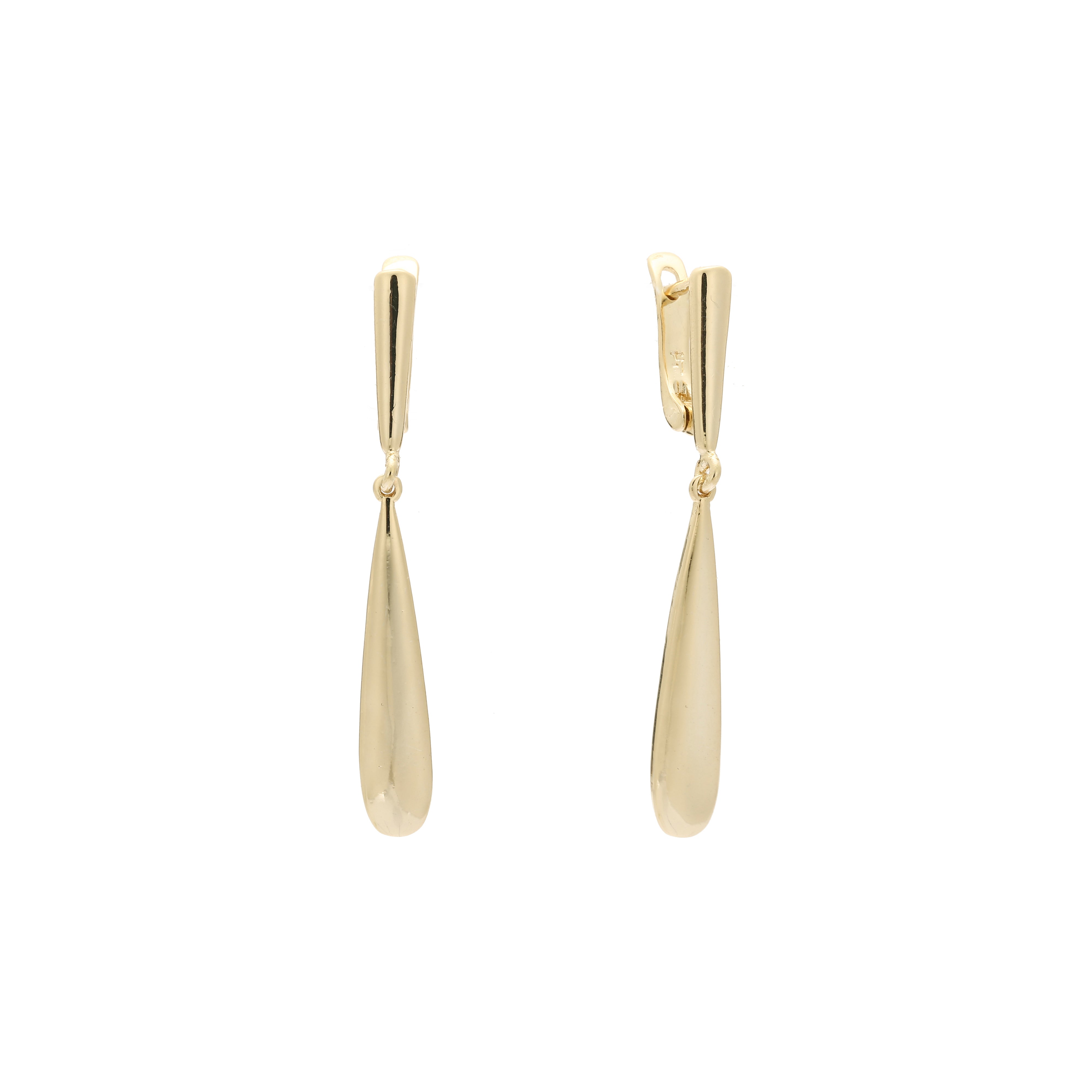 Teardrop drop earrings in 14K Gold, Rose Gold plating colors