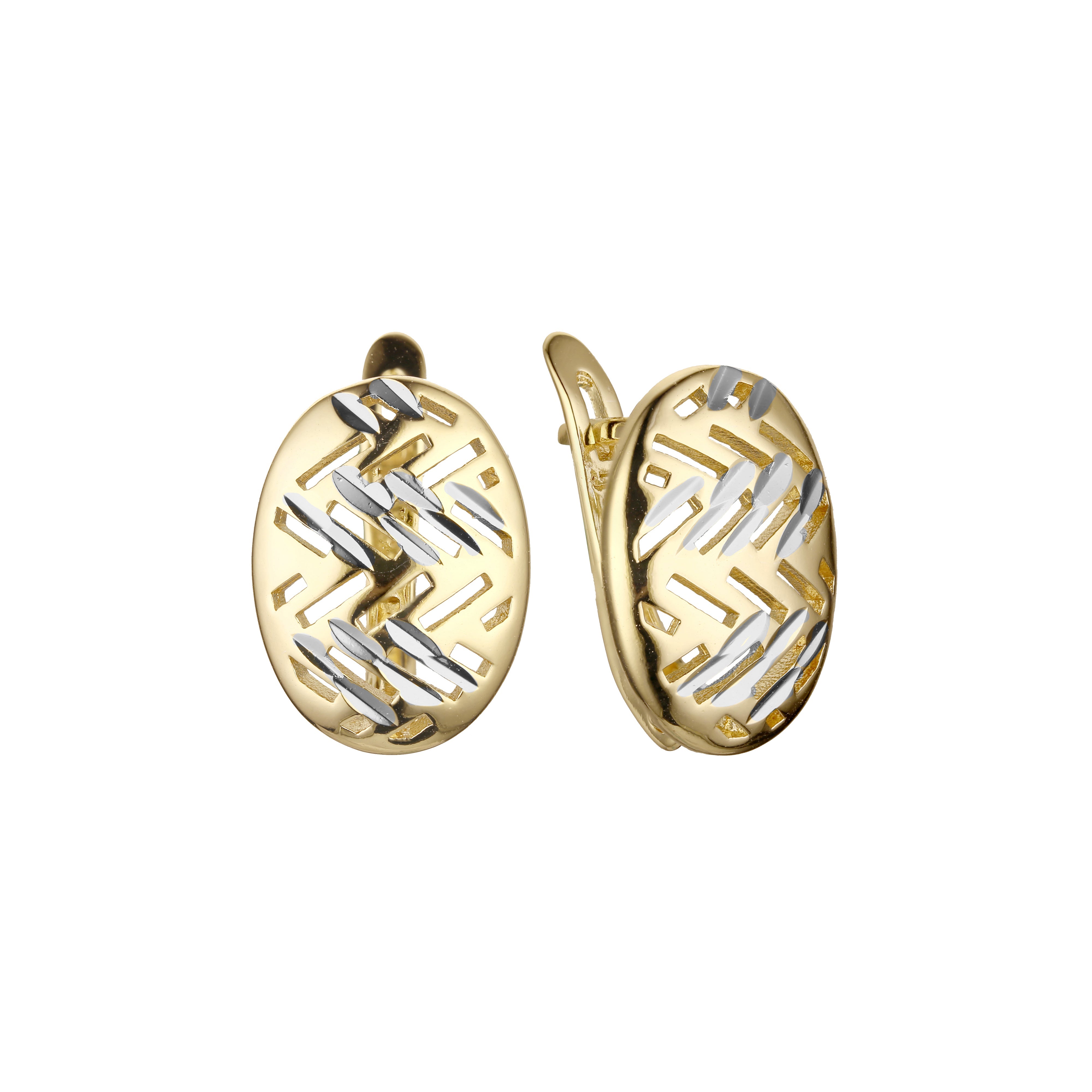 Earrings in 14K Gold, Rose Gold, two tone plating colors