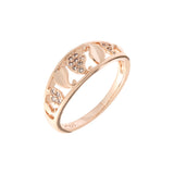 Anillos Hojas y Hojas Empedradas chapado en Oro Rosa