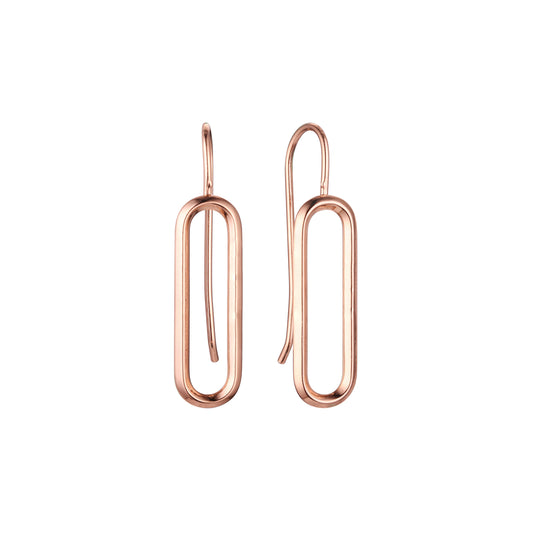 Pendientes de gancho de alambre de clip en Oro 14K, colores de baño de oro rosa