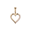 Colgante de corazón en Oro Rosa, Oro de 14K bicolor, baño de Oro de 18K colores