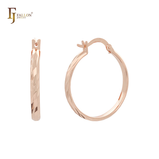 Textured 14K Gold Hoop earrings