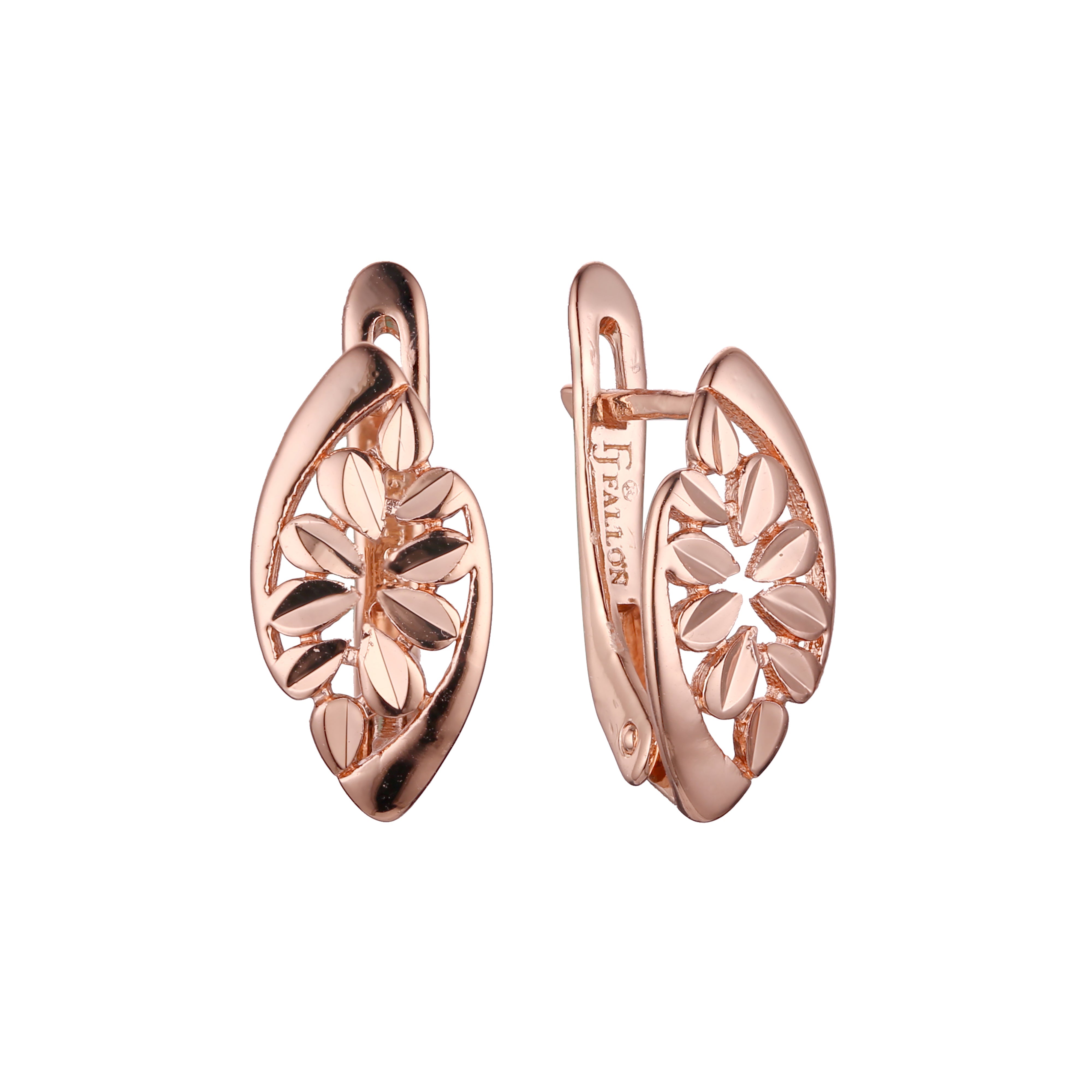 Aretes en Oro 14K, Oro Rosa, baño en dos tonos