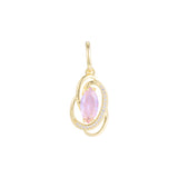 Solitaire pendant in Rose Gold two tone, 14K Gold plating colors