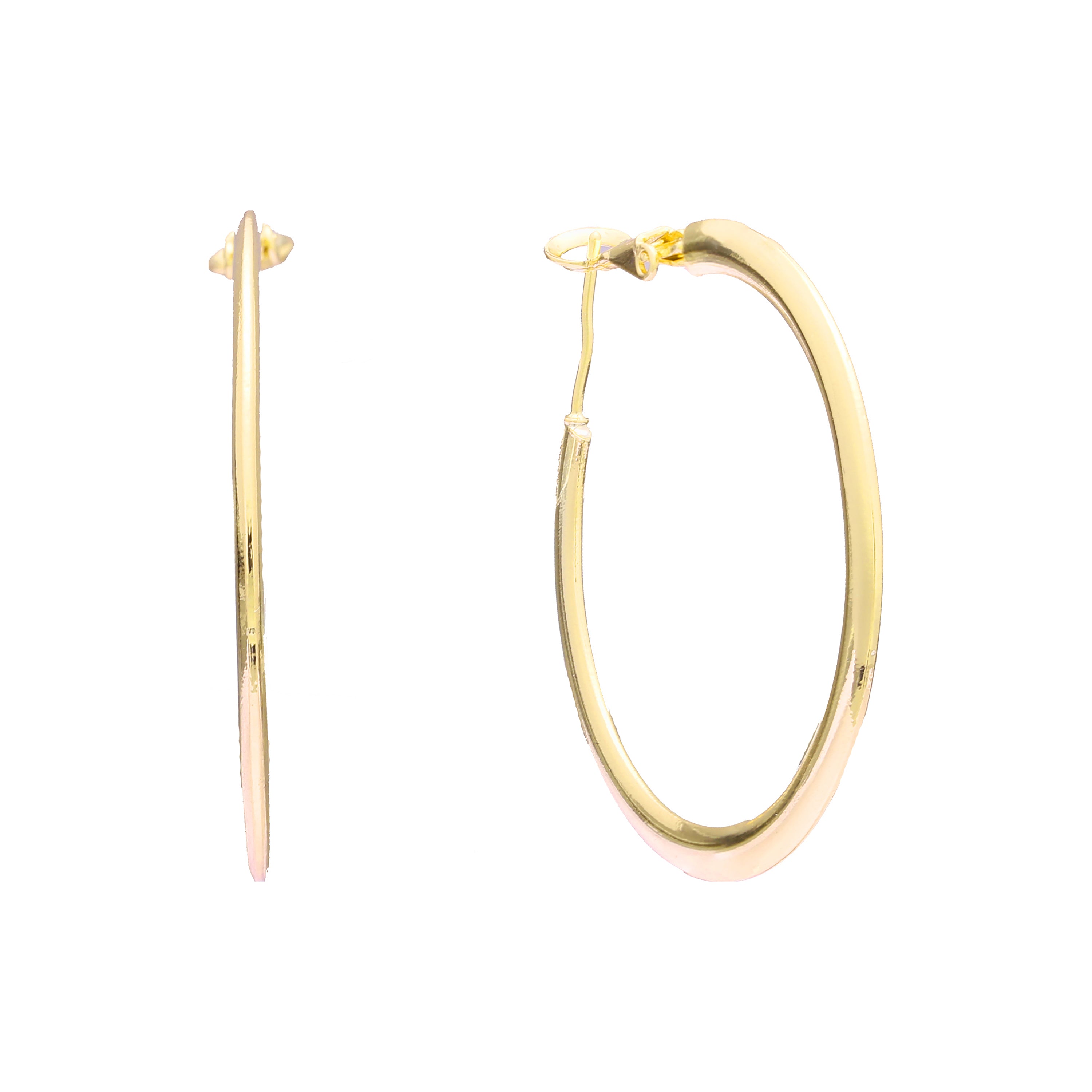 Rose Gold Polished Hoop Earrings