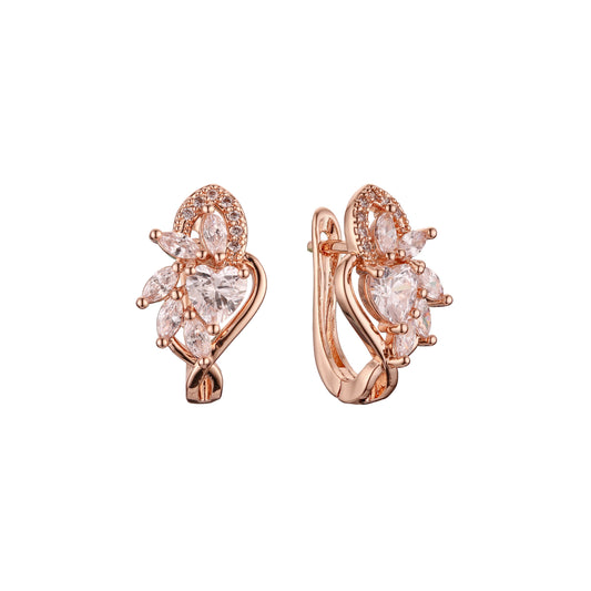 Pendientes en Oro de 14K, baño de Oro Rosa colores