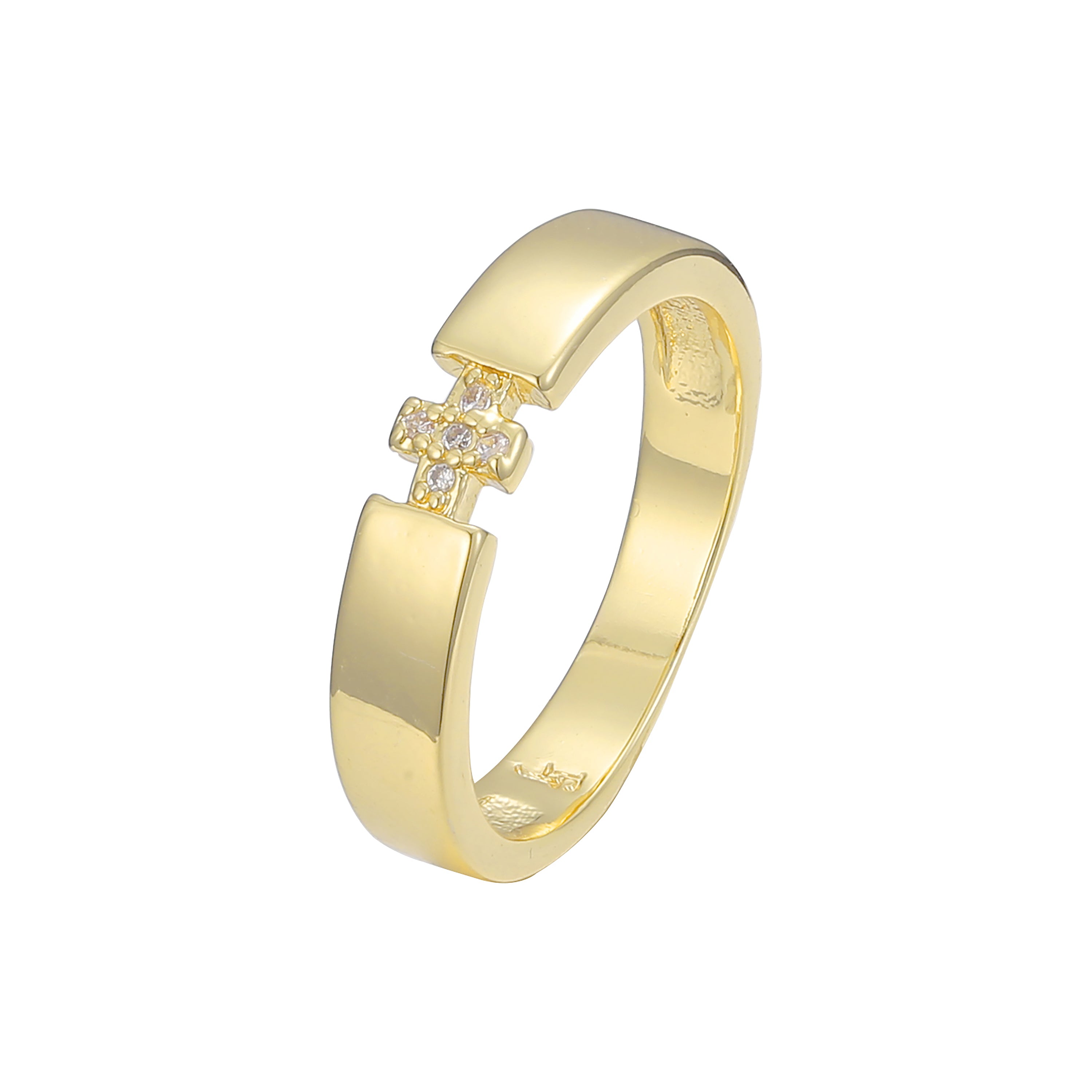 Cross cluster 14K Gold, Rose Gold rings