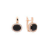 Aretes de halo de racimo en Oro 14K, colores de baño de oro rosa