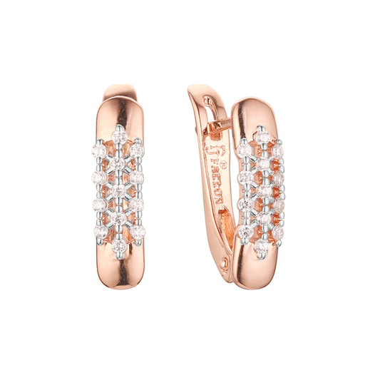 Earrings in Rose Gold, two tone plating colors