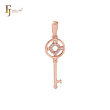 Llave del tiempo Oro 14K, colgante de oro rosa