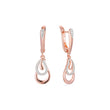 Aretes en Oro 14K, Oro Rosa, baño en dos tonos