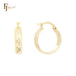 Crossing Textured 14K Gold, Rose Gold Hoop earrings