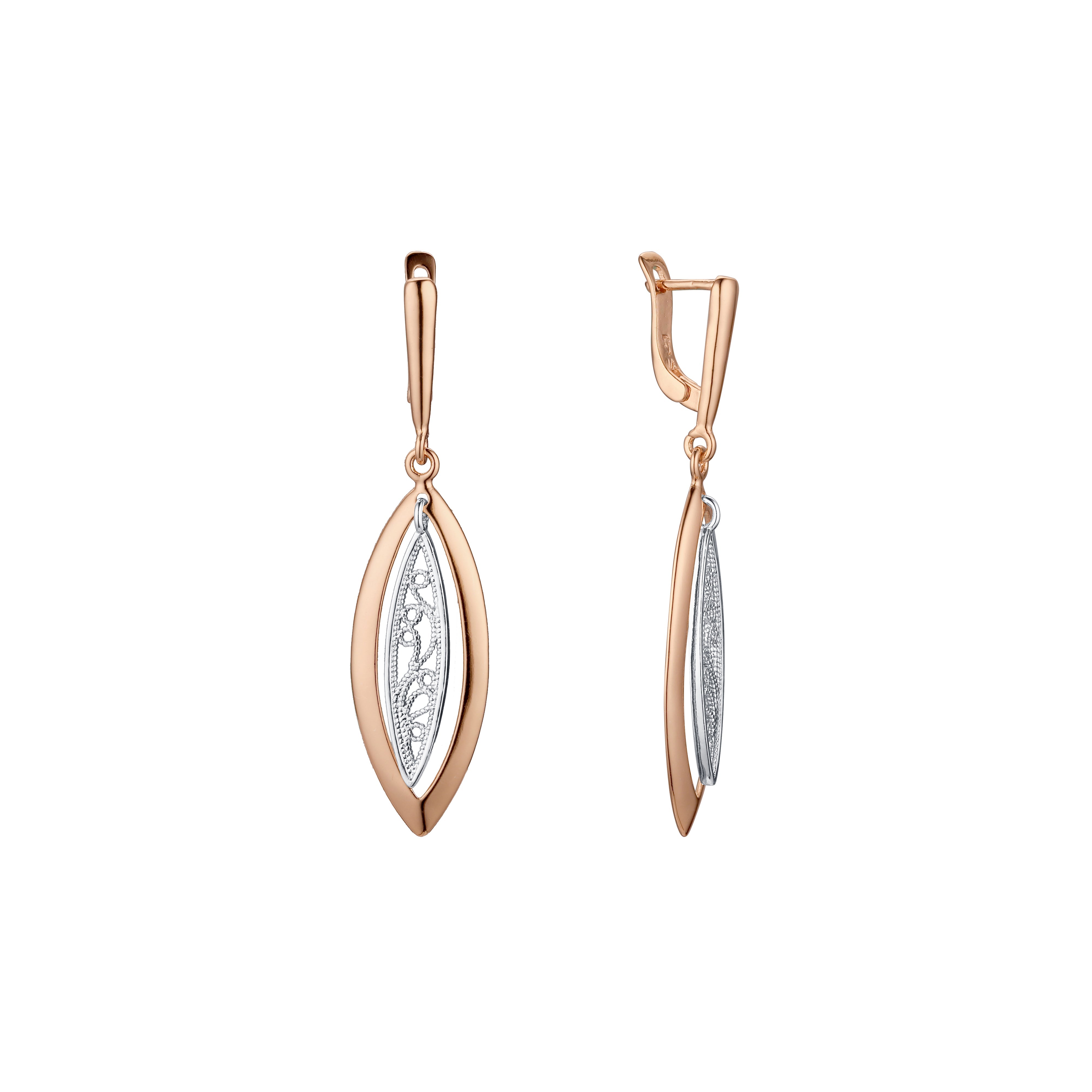 Rose Gold two tone earrings