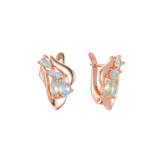 Cluster earrings in 14K Gold, Rose Gold plating colors