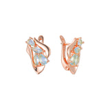 Aretes de racimo en Oro de 14K, baño de Oro Rosa colores