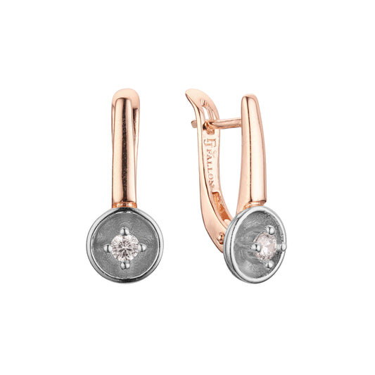 Earrings in 14K Gold, Rose Gold, two tone plating colors