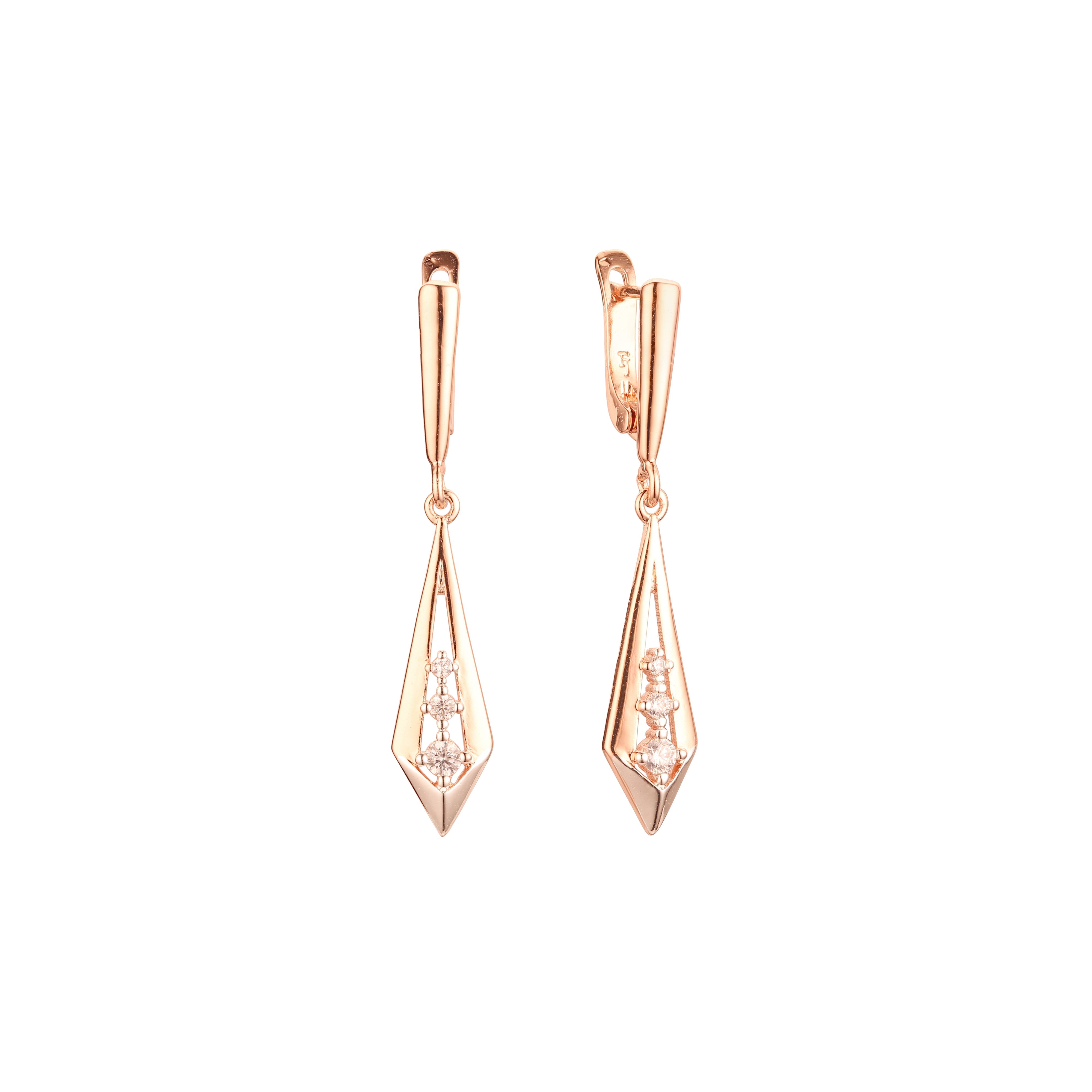 Rose Gold two tone earrings