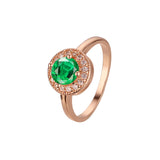 Chic colorful cubic zirconia 14K Gold halo rings