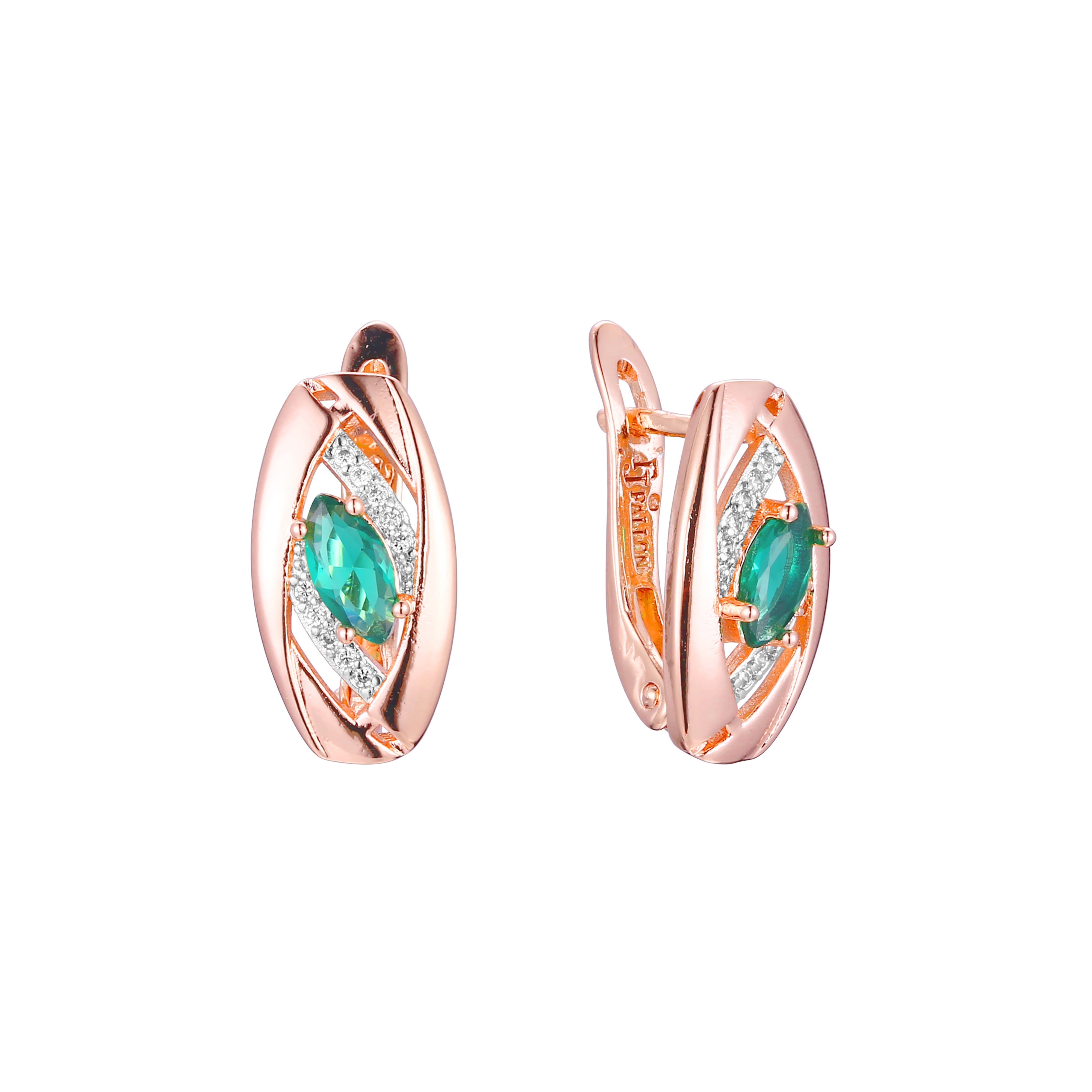 Solitaire earrings in 14K Gold, Rose Gold, two tone plating colors