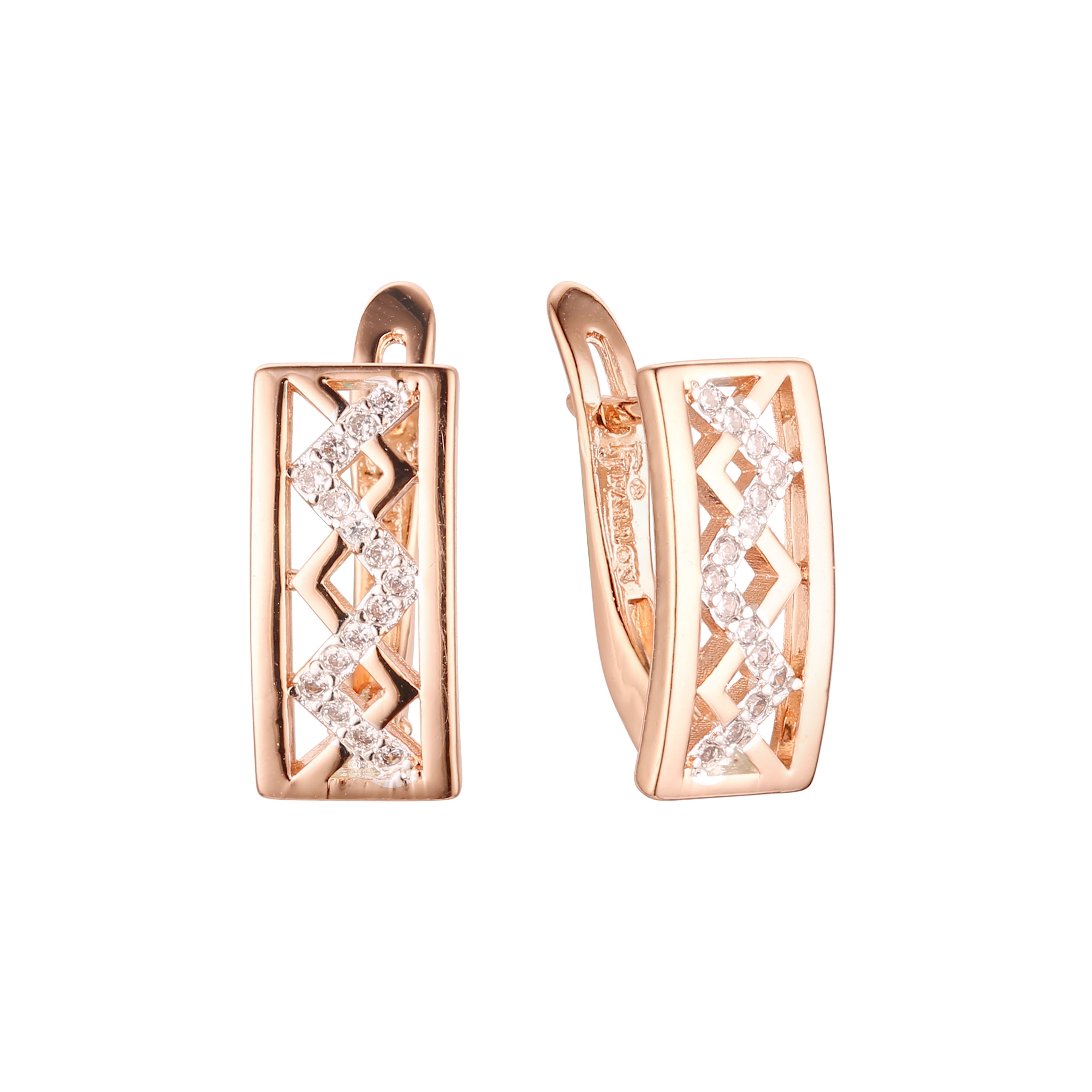 Earrings in Rose Gold, two tone plating colors