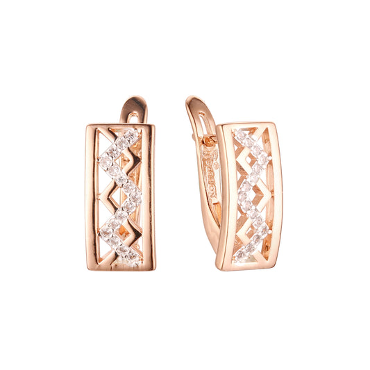 Earrings in Rose Gold, two tone plating colors