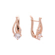 Solitaire colorful CZ Rose Gold earrings