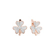 Brincos Clover Cluster em ouro 14K, ouro rosa, duas cores de revestimento