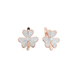 Clover cluster earrings in 14K Gold, Rose Gold, two tone plating colors