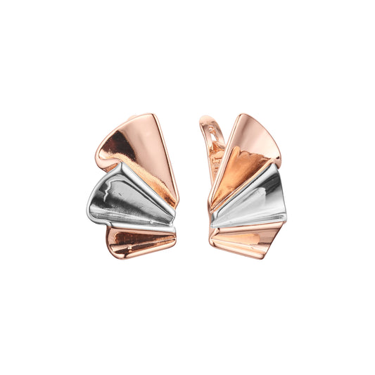 Earrings in Rose Gold, two tone plating colors