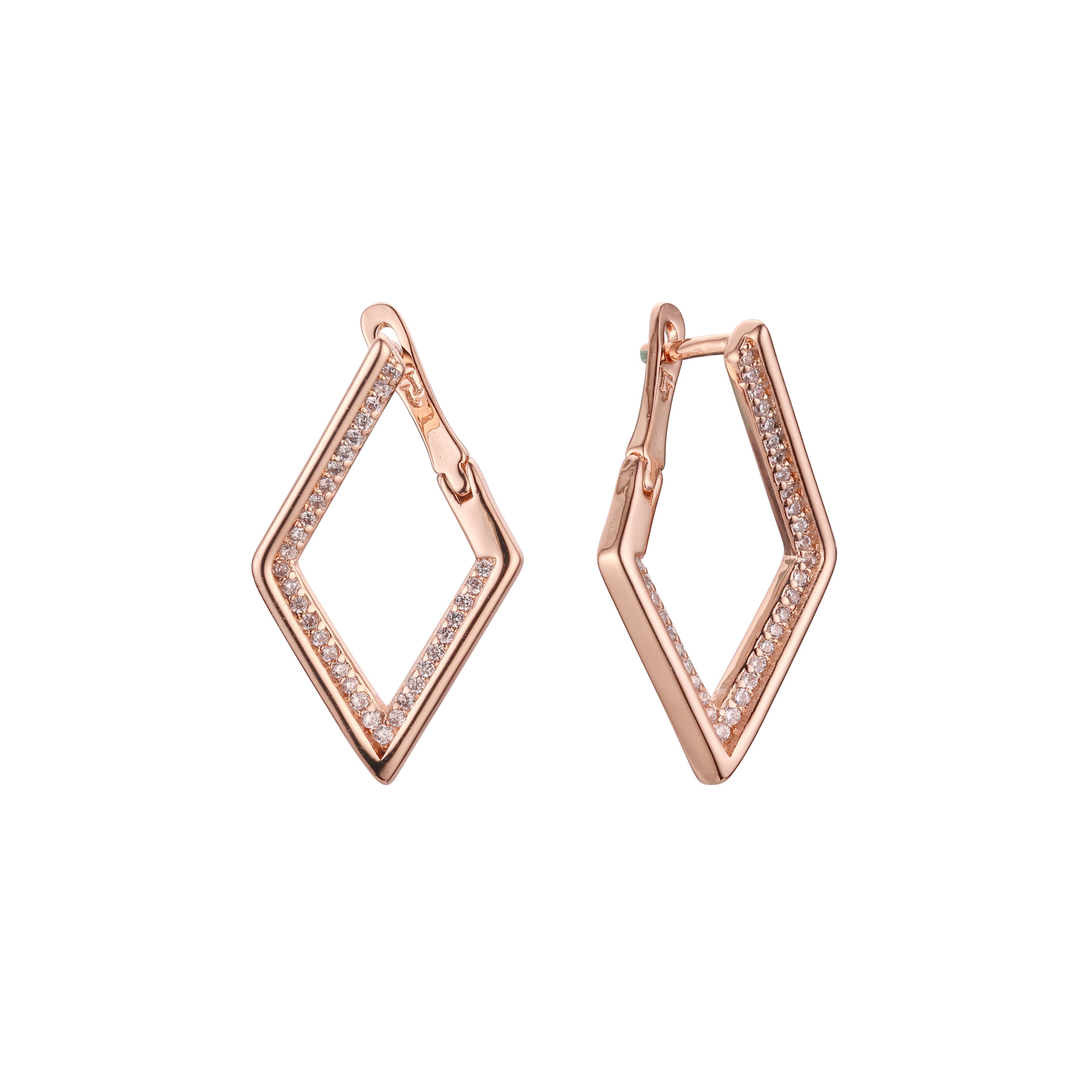 Earrings in Rose Gold, two tone plating colors