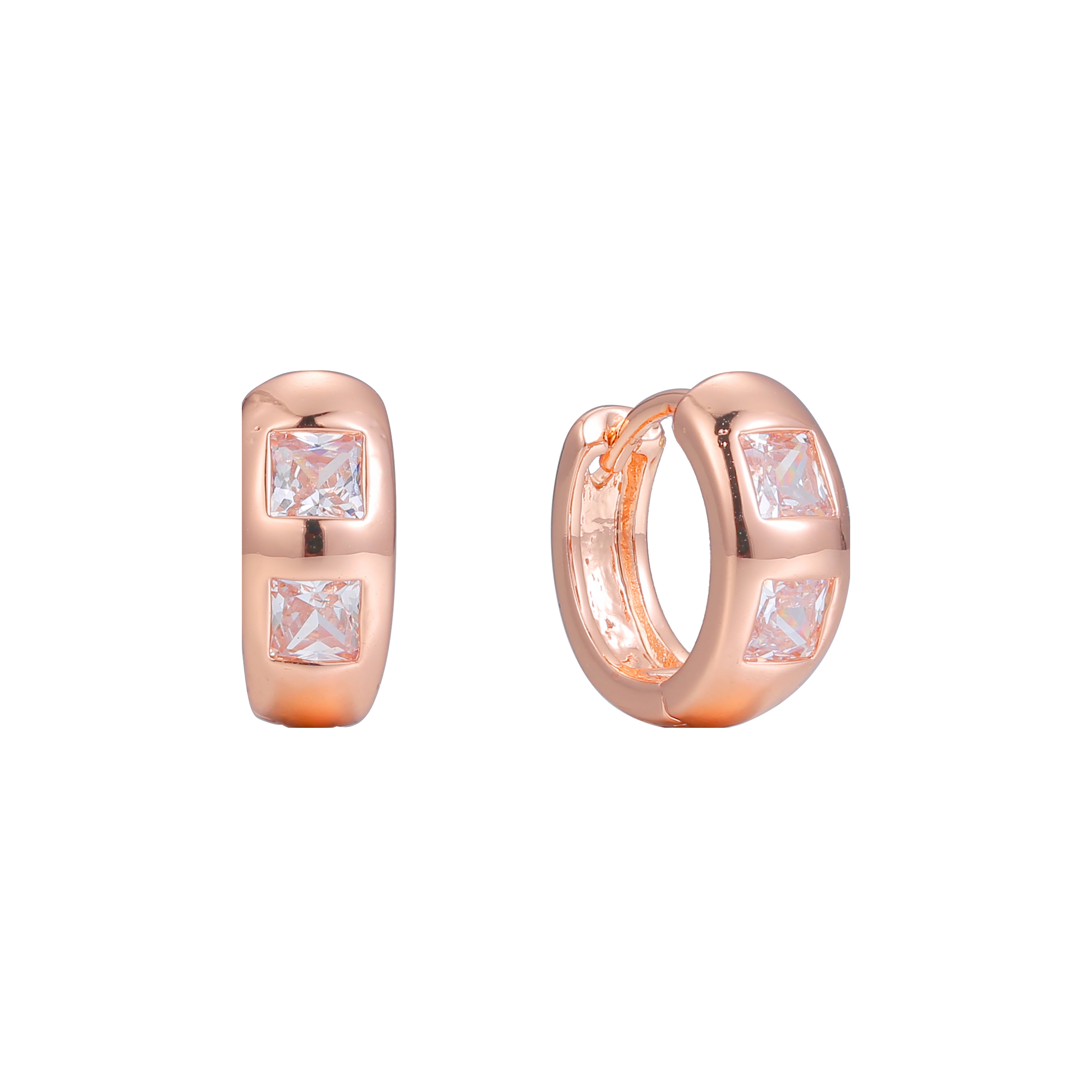 Brincos Huggie em ouro 14K, ouro 18K, cores banhadas a ouro rosa