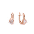 Solitaire triangular colorful CZ Rose Gold earrings