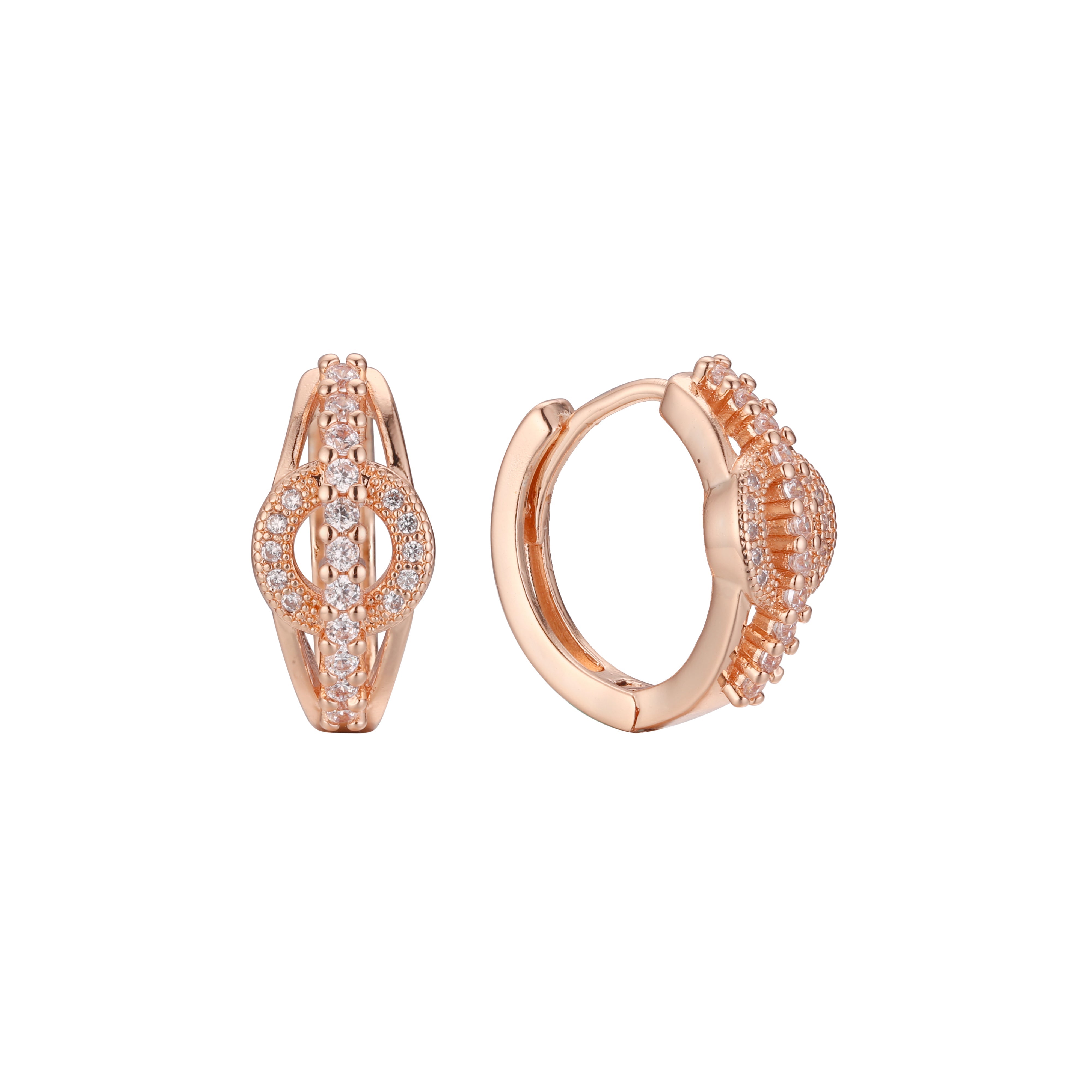 Huggie earrings in 14K Gold, Rose Gold plating colors