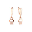 Aretes colgantes de oro rosa