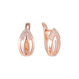 Aretes en Oro 14K, Oro Rosa, baño en dos tonos