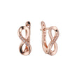 Brincos Infinity 8 em ouro 14K, cores banhadas a ouro rosa