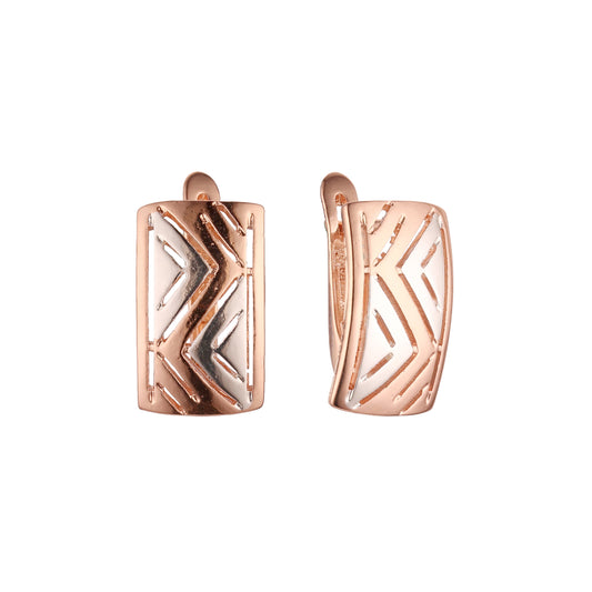 Rose Gold two tone earrings