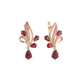 Luxurious cluster flower shape earrings in 14K Gold, Rose Gold, two tone plating colors