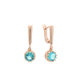 Aretes Halo en Oro de 14K, baño de Oro Rosa colores