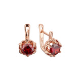 Solitaire earrings in 14K Gold, Rose Gold plating colors