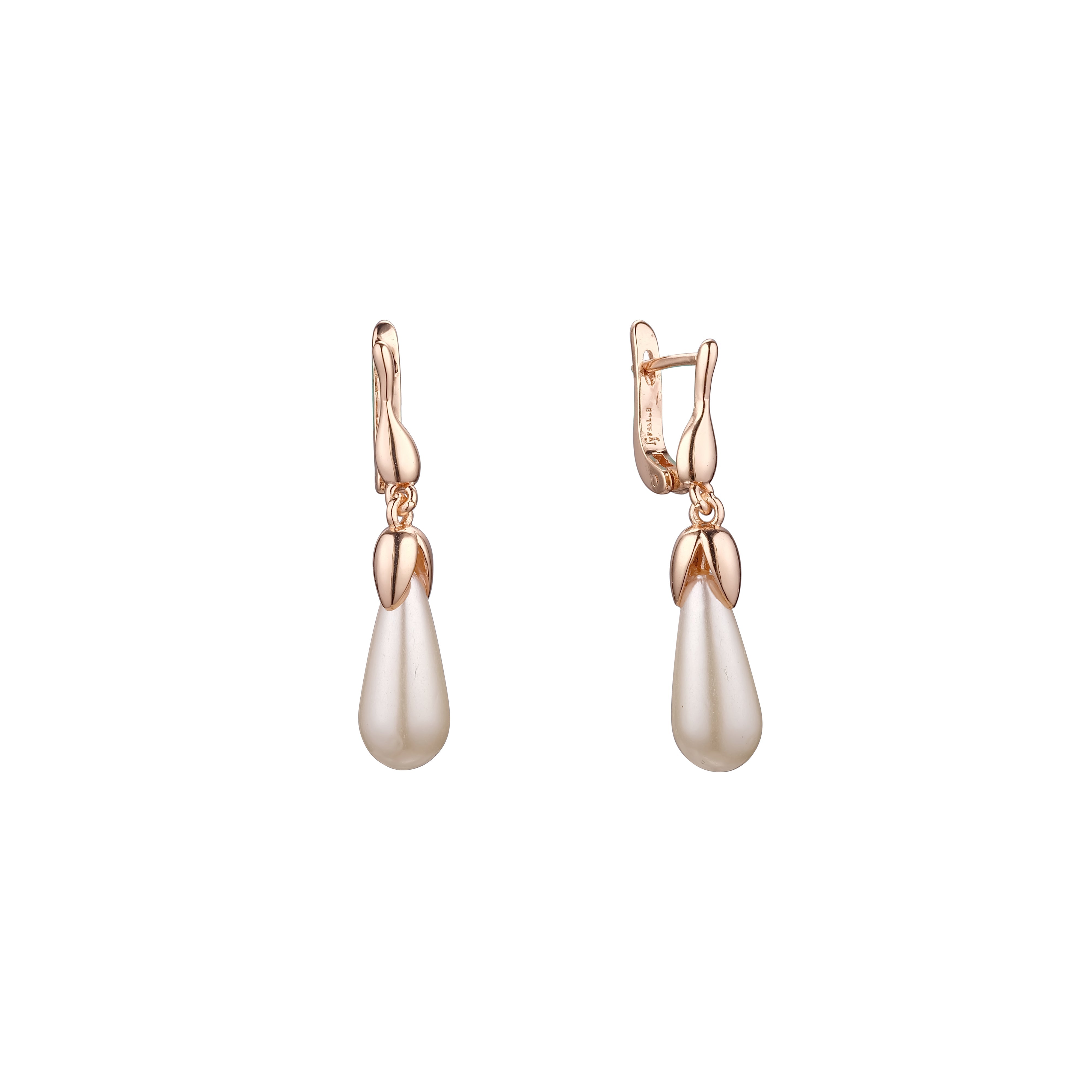 Baroque Pearl or turquoise Rose Gold, two tone earrings