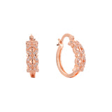 Aretes de aro en Oro de 14K, baño de Oro Rosa colores