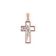 Rose Gold two tone cross pendant