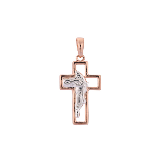 Rose Gold two tone cross pendant