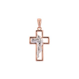 Rose Gold two tone cross pendant